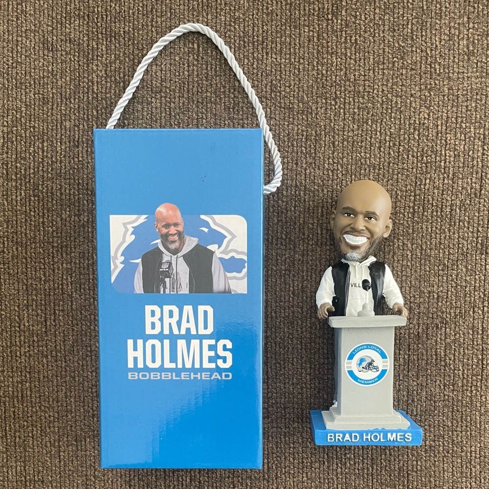 NEW ~ Detroit Lions Brad Holmes Bobble Head **Season Ticket Holder Exclusive**